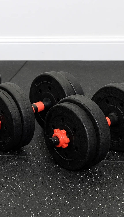 40KG Adjustable Dumbbell & Barbell Weight Set Home Gym