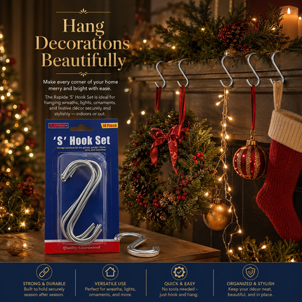 Stainless Steel S Hooks – Pack
