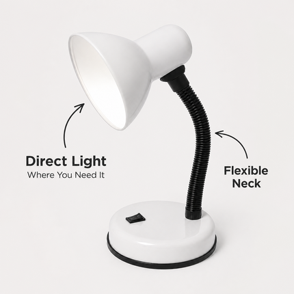 Study Desk Lamp Flexible Neck E27 40W Simple Design for Study Work Room Home