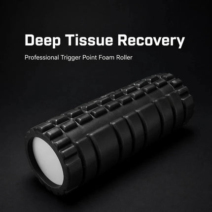Foam Fitness Roller Black Deep Tissue Massage Grid Muscle Trigger Point Muscles