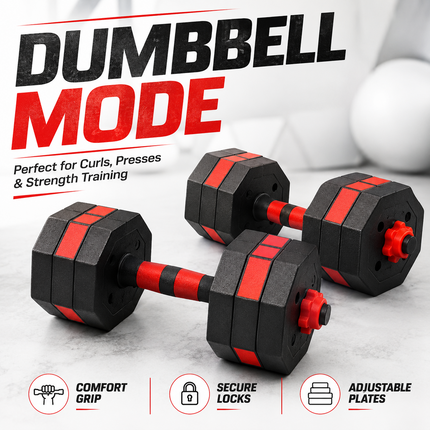Dumbbells 30KG Adjustable Octagonal Strength Set