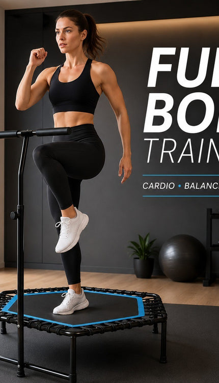Fitness Trampoline With Adjustable T Shaped Handle Bar Exercise Rebounder 45inch