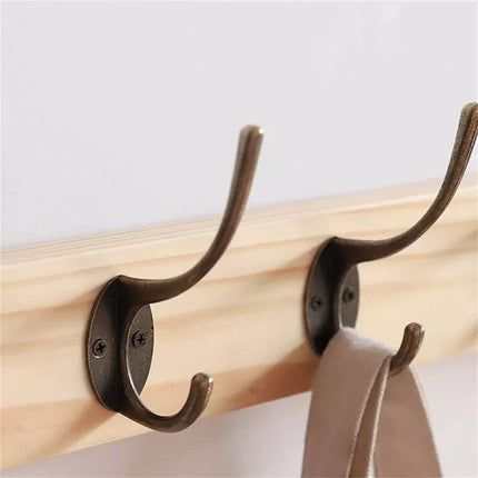 Wall Mounted Coat & Hat Rack with 6 Wooden Hooks Modern Door Hook Hanger Stand