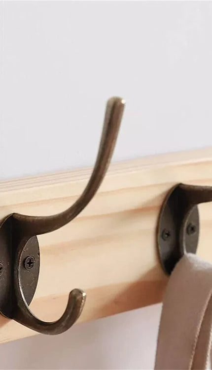 Wall Mounted Coat & Hat Rack with 6 Wooden Hooks Modern Door Hook Hanger Stand