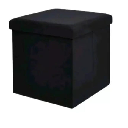 Folding Storage Box Faux Leather Home Footstool Ottoman Seat Stool Storage Boxes