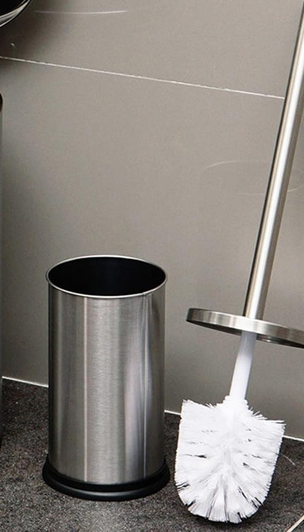 Toilet Brush Holder Set 42.5cm Stainless Steel Bathroom WC Dense Cleaning Brush