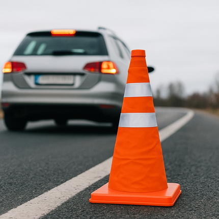18" Pop Up Safety Traffic Cone High Visibility Durable Portable Road Warning
