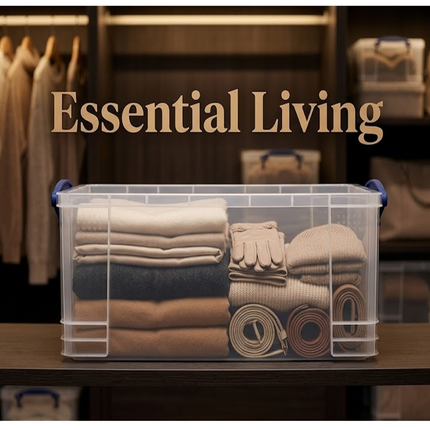 12L Clear Stackable Storage Box – Plastic Home & Office Organizer