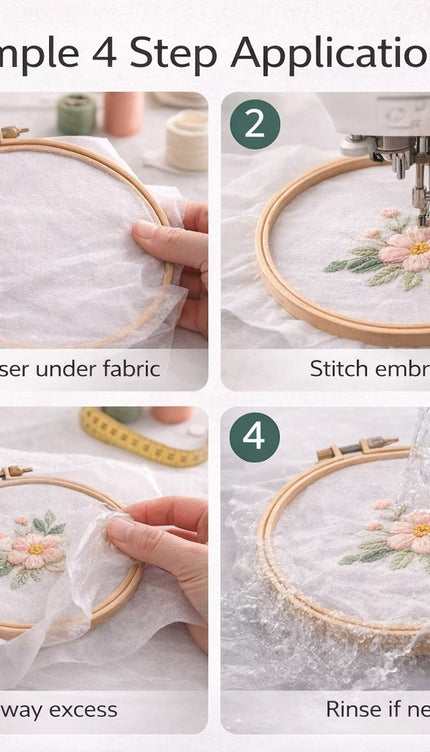 Embroidery Sewing Film Peel Away Water Soluble Backing Stabiliser 300m x 50cm