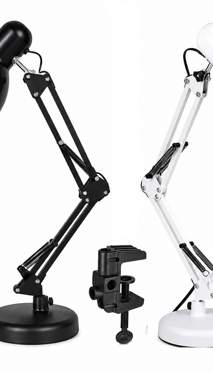 Desk Lamp E27 Swing Adjustable Arm Table Light with Clamp Reading Craft Work