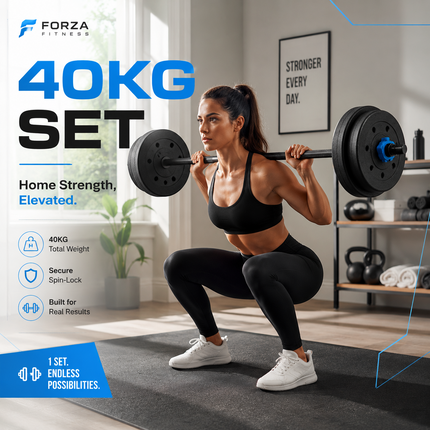 Dumbbell Barbell Set 40KG Complete Home Training System