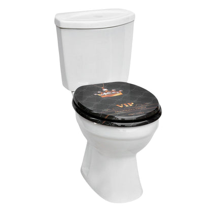 18'' Universal Wooden Toilet Seat Easy Fit Bathroom WC Seat with Fittings