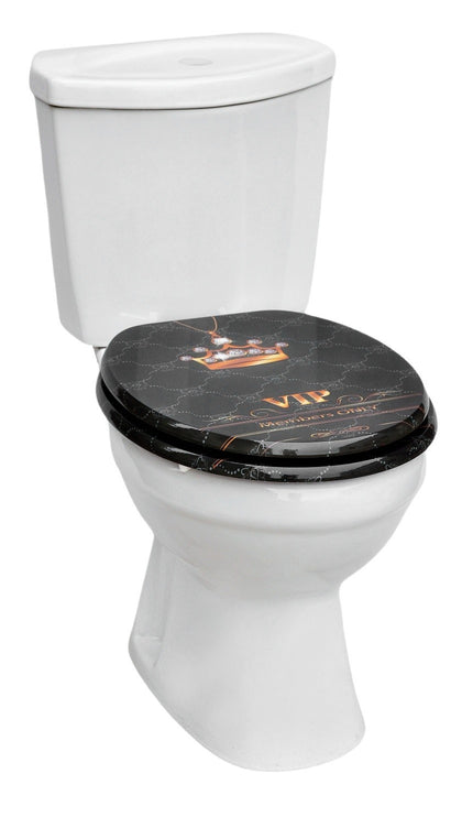 18'' Universal Wooden Toilet Seat Easy Fit Bathroom WC Seat with Fittings