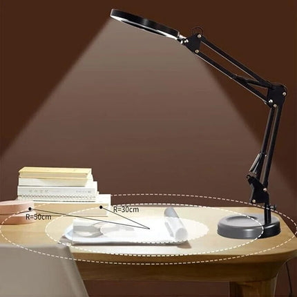 LED Magnifier Lamp 3X Glass with Desk Clamp Light 3 Color Modes Adjustable