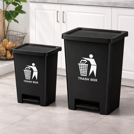 Recycling Pedal Bin Kitchen Waste Trash Can Home Office Rubbish 50/80L