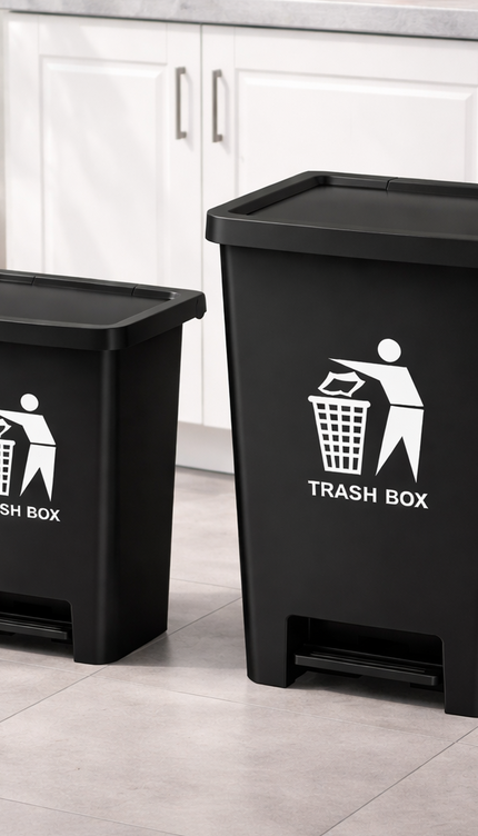 Recycling Pedal Bin Kitchen Waste Trash Can Home Office Rubbish 50/80L