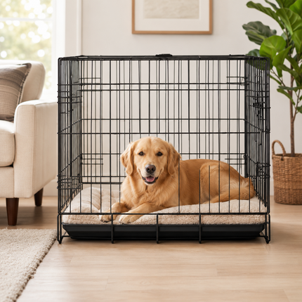 Pet Cage 24 Inch Dog Crate Portable Puppy Training Kennel Tray