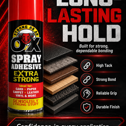Heavy Duty Spray Adhesive Glue 500ml Extra Strong Bond Carpet Tile Fabric