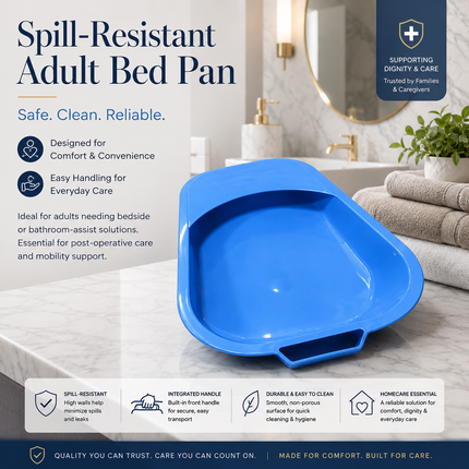 Unisex Bed Pan Elderly Disabled Bedridden Patients Spill Resistant Toilet Urinal