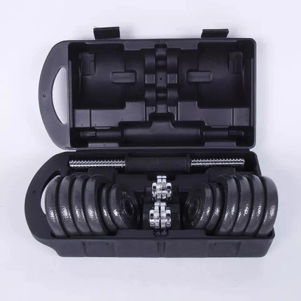 50KG Adjustable Cast Iron Dumbbell Barbell Set Weights Kit for Home Gym Workout