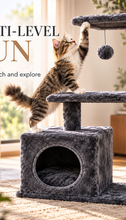85cm Cat Tree Tower Sisal Scratching Post Condo Perch Activity Centre for Cats