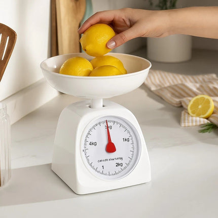 Kitchen Weight Scale 5KG White Round Mechanical Cooking Food Measuring Scale