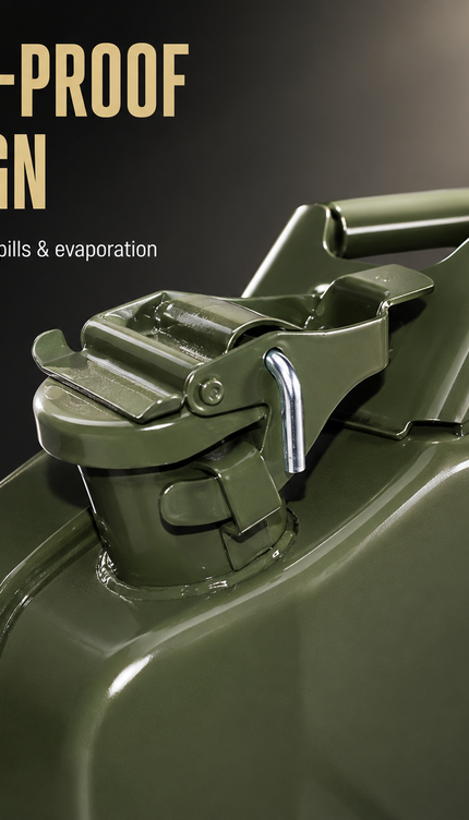 Metal Jerry Can 20L & Spout Heavy Duty Petrol Diesel Storage Container