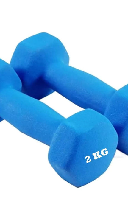 Neoprene Dumbbells Set 2KG x2 Iron Hand Weights Aerobic Workout Gym Blue