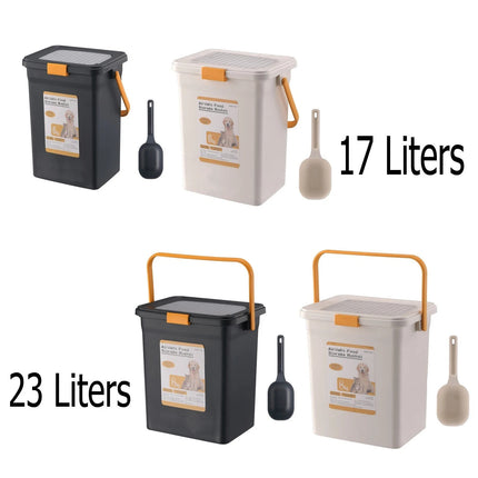17–23L Pet Food Storage Container – Airtight Dry Food Bin with Scoop
