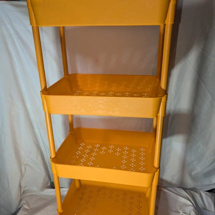 4 Tier Storage Rack Shelf Rotating Kitchen Bathroom Serving Rolling Trolley Cart