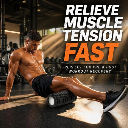 Foam Fitness Roller Black Deep Tissue Massage Grid Muscle Trigger Point Muscles