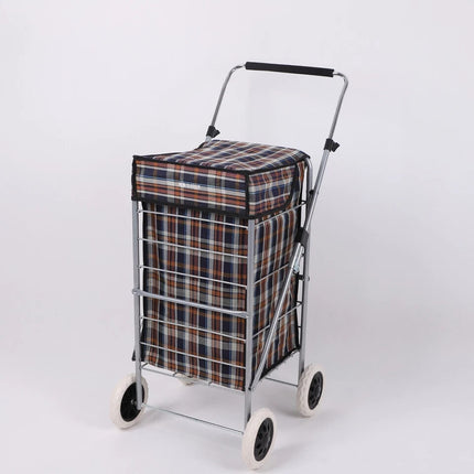 Folding Shopping Trolley Cart 4 Wheel With 60L Insulated Cooler Bag Portable