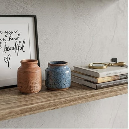 Floating Shelves Set of 3 Wall Mounted Paulownia Wood Storage Display Shelf Kit