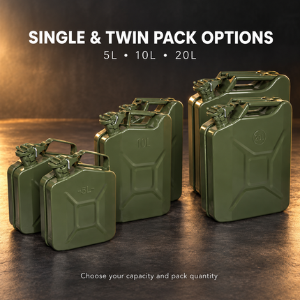 Metal Jerry Can 5L 10L 20L & Spout Heavy Duty Petrol Diesel Storage Container