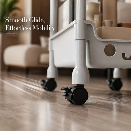 3-Tier Rolling Storage Trolley with Wheels