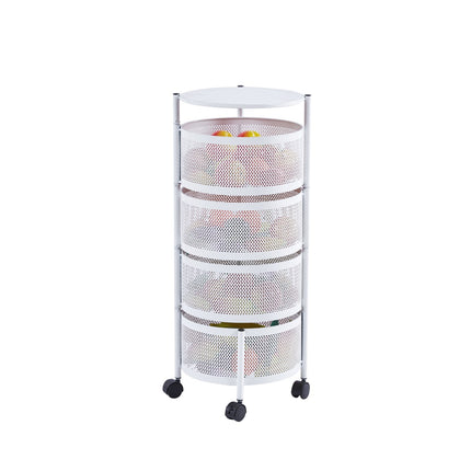 Rotating Storage Rack Trolley Cart Kitchen Bathroom Organizer Vegetable Shelf