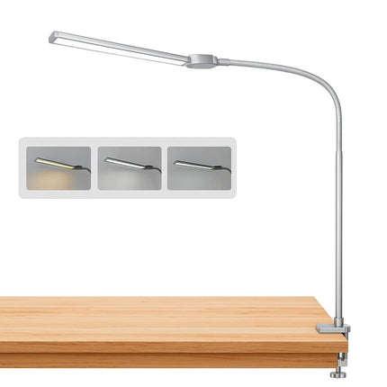 LED Desk Lamp with Clamp Double Dual Head Table Reading Craft Office Home Light