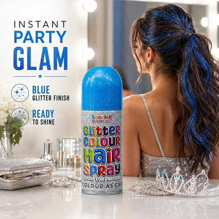 Temporary Hair Colour Spray 200ml Washable Glitter & Classic Dress Party Colours