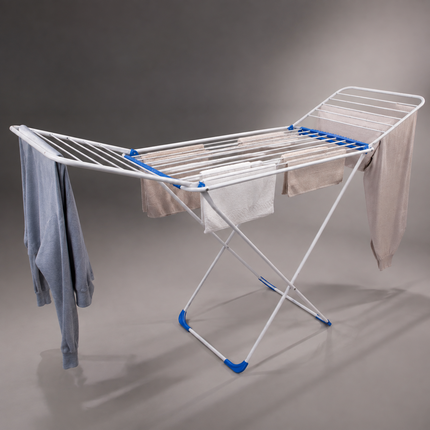 Winged Folding Clothes Airer Heavy Duty Metal Laundry Drying Rack Indoor 18M