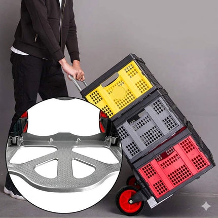 Foldable Hand Sack Truck 70kg Heavy Duty Trolley Cart with Adjustable Handle