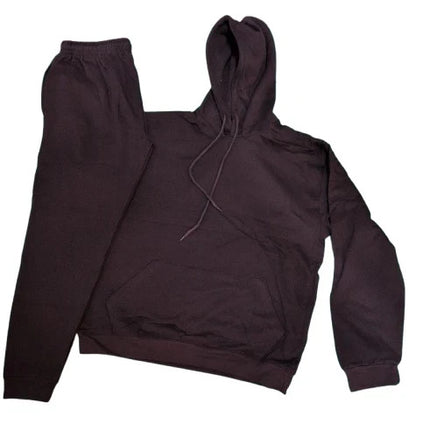 Mens Fleece Hoodie Contrast Top Bottom Gym Joggers Fitness Jogging Tracksuit Set
