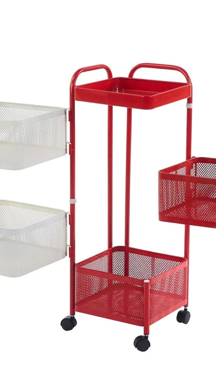 Rotating Storage Rack 5 Tier Square Shelf Kitchen Bathroom Trolley Organizer
