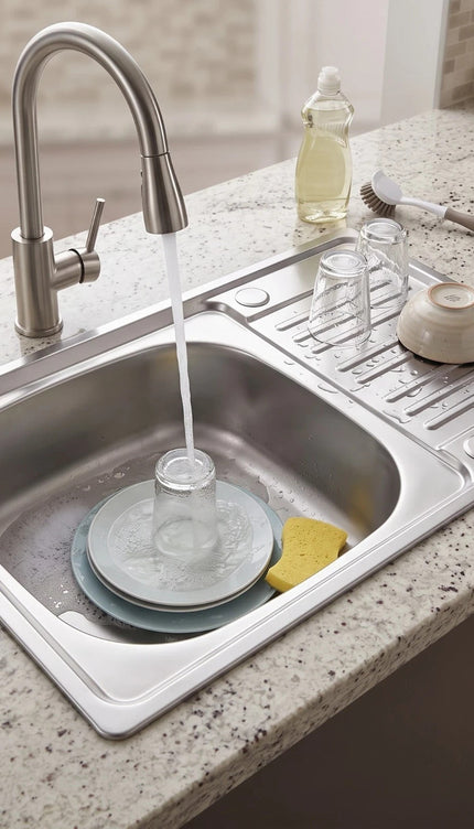 Stainless Steel Single Bowl Kitchen Sink with Draining Board