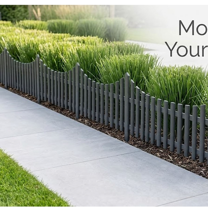 Lawn Border Edge Fence 10 Pack Wood Effect Edging