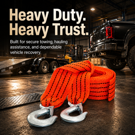 Tow Strap With Hooks 4m Heavy Duty Recovery Belt