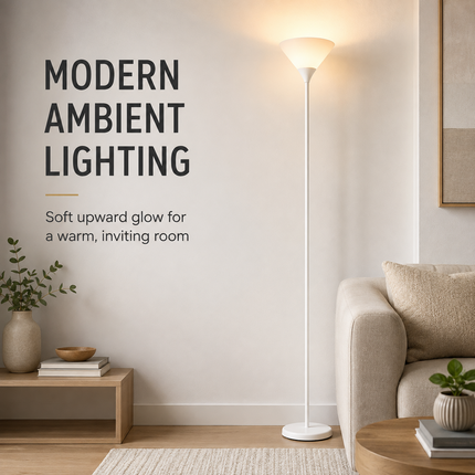 Uplighter Floor Lamp Sleek & Modern Standing Tall Lamp for Home Office
