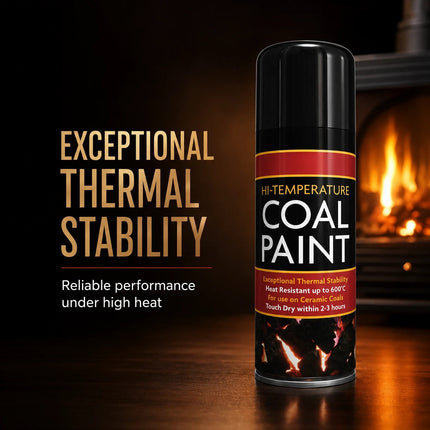 Black Coal Spray Paint 400ML High Temp Heat Resistant Ceramic Stove Gas 2-Pack