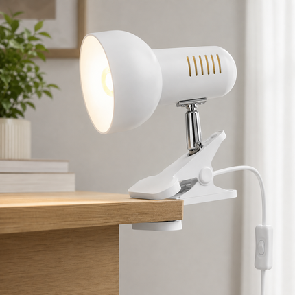 Clip On LED Study Lamp E27 For Bed Headboard Desk Shelf Adjustable Reading Light