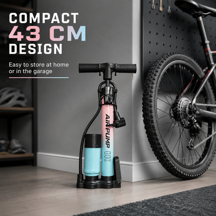 Bike Pump Bicycle Floor Air Pump With Gauge Presta & Schrader tire 120Psi Ball