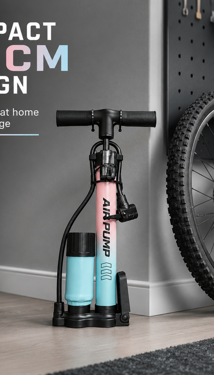 Bike Pump Bicycle Floor Air Pump With Gauge Presta & Schrader